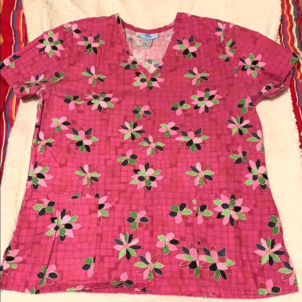 SB Scrub Top Medium, Pink Flowers -Bundle & Save